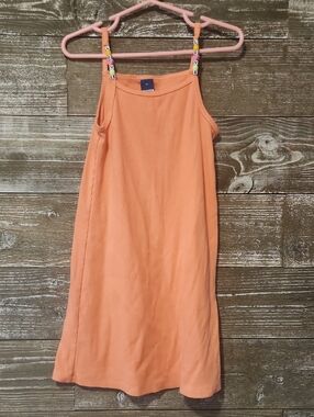Old Navy Peach Ribbed Tank Mini Dress With LOVE beaded Straps